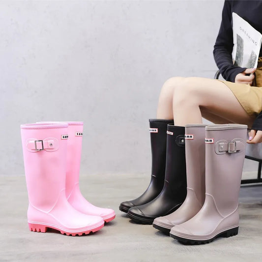 Knee-High With The Buckle Rain Boots